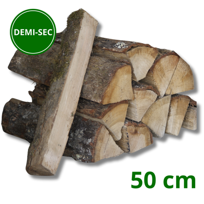 Bois de chauffage Demi-Sec - Bûche de 50 cm